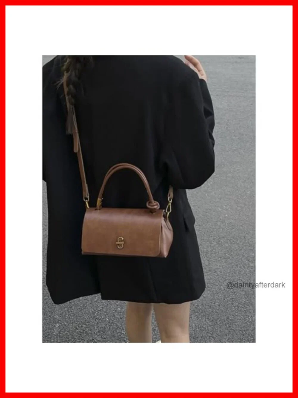 Faux Leather Satchel Crossbody Handbag Women Work Tote Purse Gold Hardware